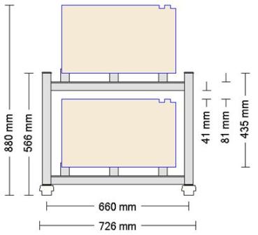 Etagengestell für 8x Fiamm 12FIT151 E1 Batterien