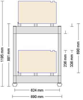 Etagengestell für 8x Fiamm 12FIT151 E2 Batterien