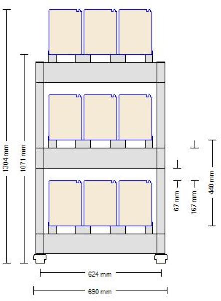 Etagengestell für 18x Firstpower 12V 80Ah Batterien