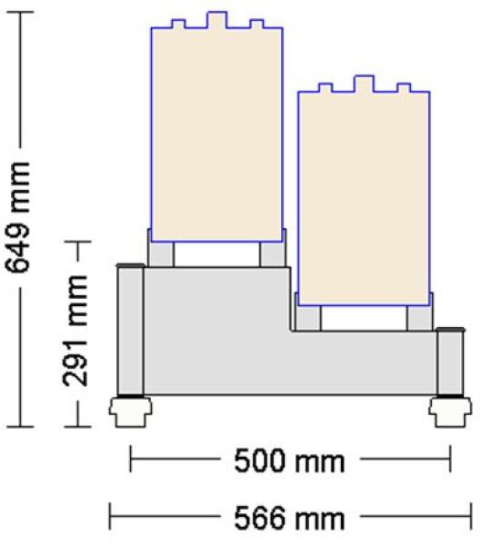Stufengestell für 4x Exide EB6310 Batterien