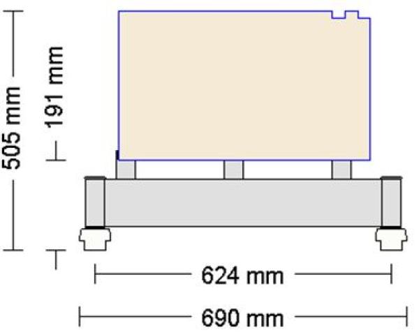 Bodengestell für 8x Fiamm 12FIT151 Batterien