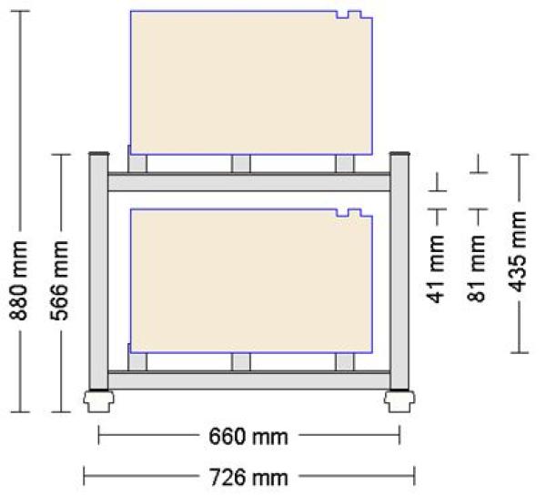 Etagengestell für 8x Fiamm 12FIT151 E1 Batterien