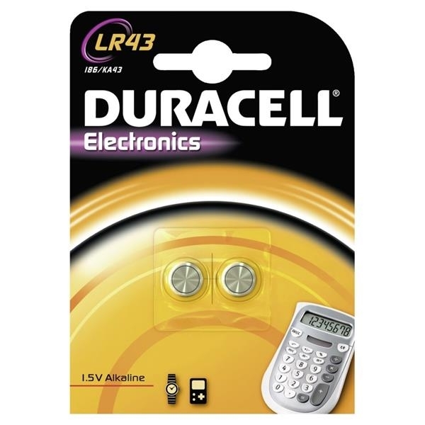 Duracell Knopfzelle LR43 Electronic 2er-Blister