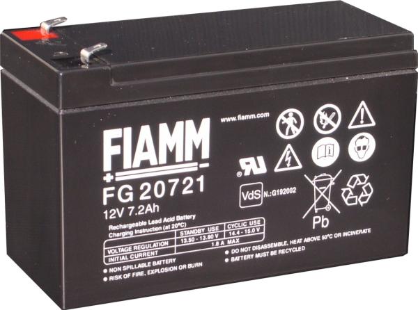 FIAMM FG20721, wartungsarm 12V 7,2 Ah 4,8mm FIAMM FG20721, wartungsarm 12V 7,2 Ah 4,8mm