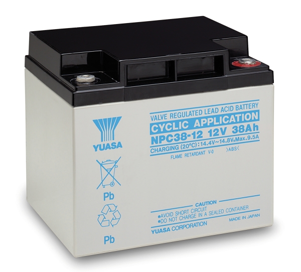 Yuasa NPC38-12 12V 38,0 Ah M5 zyklenfester Akku Yuasa NPC38-12 12V 38,0 Ah M5 zyklenfester Akku